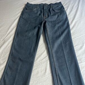 Zara Womens Clean Girl Aesthetic Dark Straight Cut Jeans Size 6